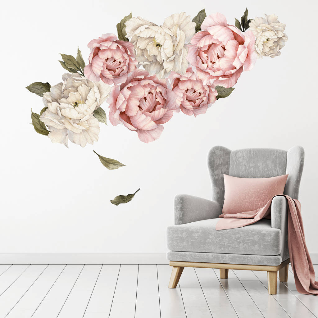 peony wall stickers by pom gifts | notonthehighstreet.com