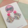 Statement Shell Glitter Resin Earrings / Mermaidcore Jewellery / Beach Holiday Statement / Summer Vacation Jewellery, thumbnail 3 of 12