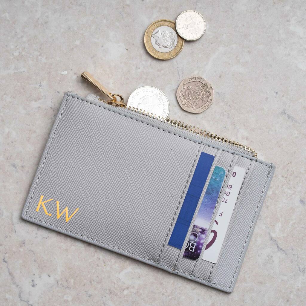 Personalised Initials Card And Money Wallet Case, 1 of 3