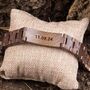 Engraved Walnut Wood Bracelet – Personalised Wooden Gift For Him And Her, thumbnail 4 of 5