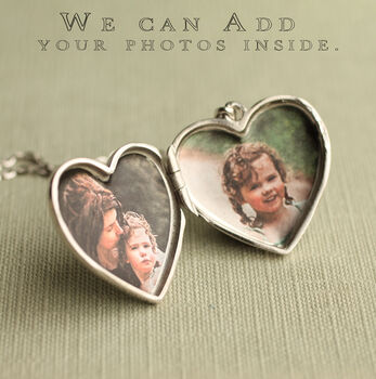 Sterling Silver Heart Personalised Locket With Photos, 3 of 12
