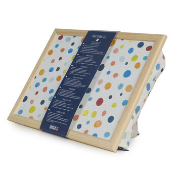 Cushioned Lap Tray In Multi Spots With Wooden Frame, 3 of 7