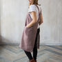 Navy Linen Crossover Pinafore Apron With Pockets, thumbnail 9 of 12