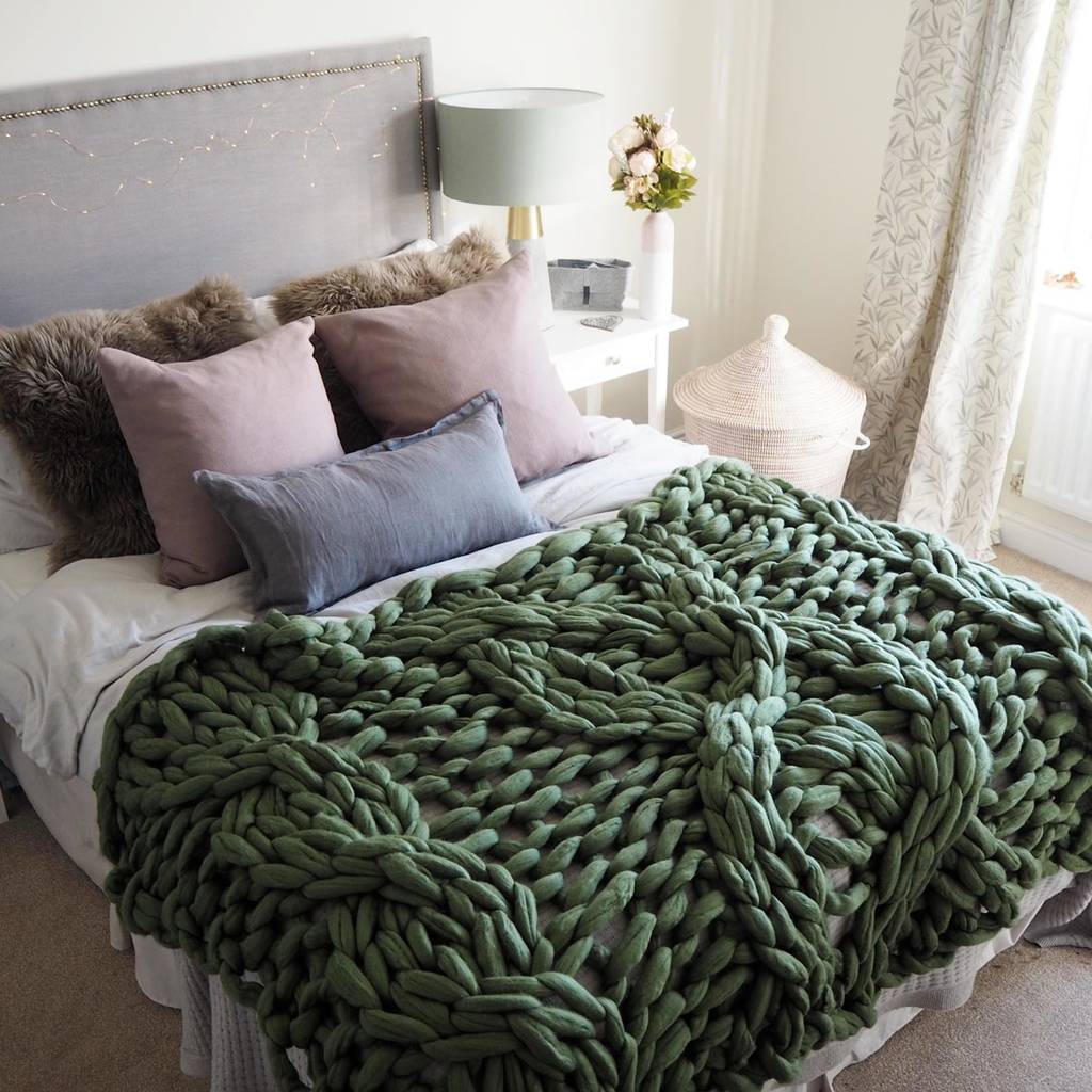 Giant Cable Knit Blanket By Lauren Aston Designs