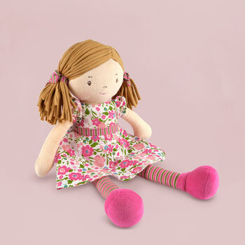 Fran Rag Doll With Personalised Fleece Blanket, 4 of 8