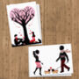 Tree Of Love And Hot Dogs Engagement/ Wedding Cards, thumbnail 1 of 3