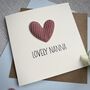 Mum/Nanna Corduroy Heart Birthday Card, thumbnail 3 of 3