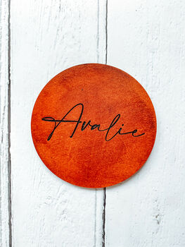 Engraved Personalised Place Setting Leather Coasters, 3 of 3