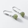 Sterling Silver Vintage Style Jade Gemstone Hook Earrings, thumbnail 2 of 5