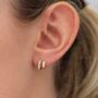 Gold Plated Or Sterling Silver Double Huggie Earrings, thumbnail 1 of 6