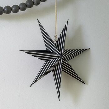 Set Of Three Of Monochrome Paper Stars, 4 of 6