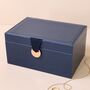 Navy Two Tier Jewellery Box, thumbnail 1 of 5