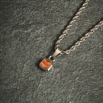 Black Mini Crazy Onyx Gemstone Pendant Necklace For Men, 6 of 9