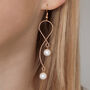 Gold Colour Snake Chain And Pearl Drop Earrings, thumbnail 1 of 3