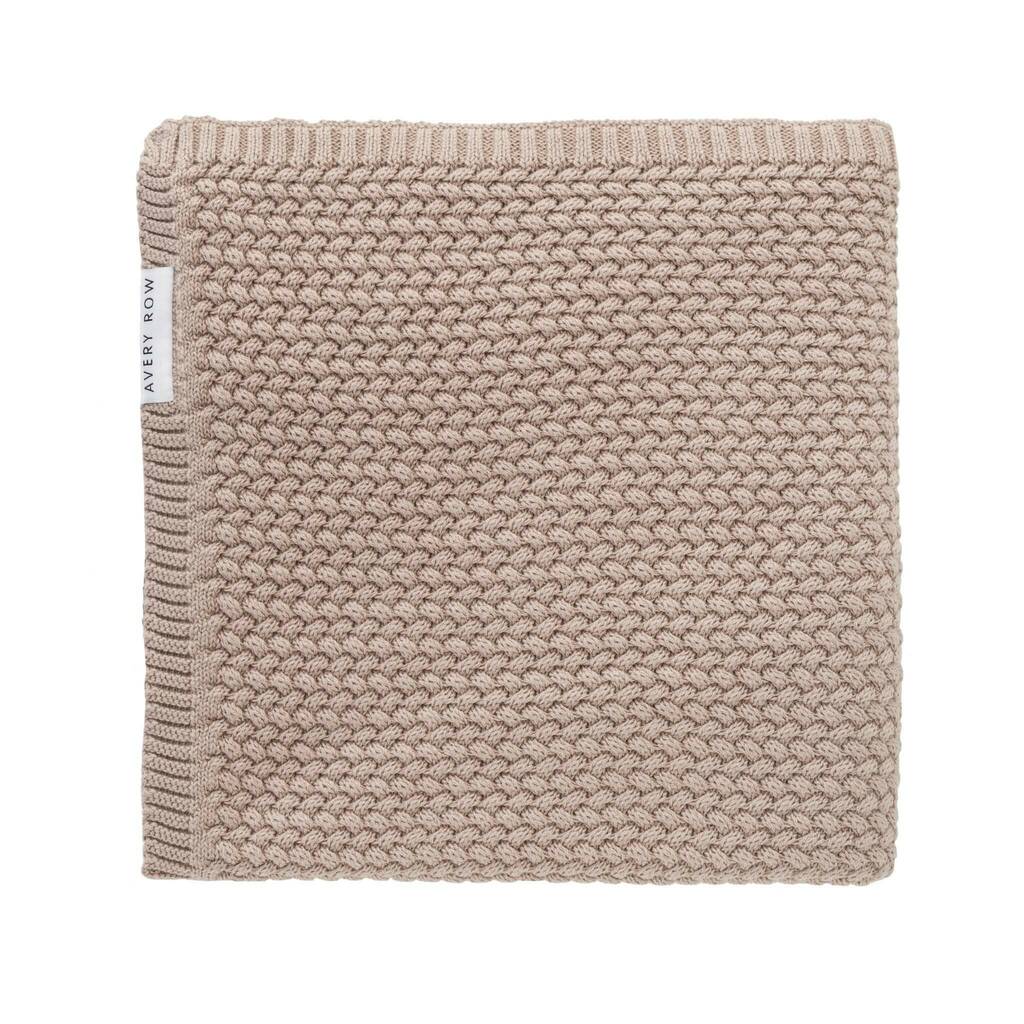 blush pink knitted blanket by avery row | notonthehighstreet.com