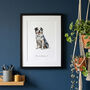 Custom Watercolour Illustrated Pet Print, thumbnail 7 of 7