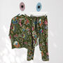 Green Floral 100% Cotton Ladies Pyjamas, thumbnail 1 of 2
