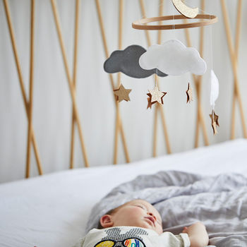 Personalised Cloud Star And Moon Baby Mobile, 2 of 9