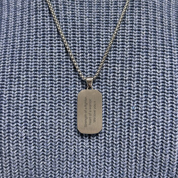 Personalised Men’s Contemporary Silver Dog Tag Necklace, 2 of 7