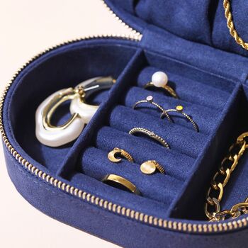 Personalised Celestial Embroidered Oval Jewellery Case, 2 of 6