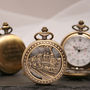 Personalised Bronze Pocket Watch With Train Design, thumbnail 1 of 4