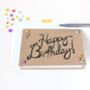 Happy Birthday Card, Hand Lettered Card With Flowers, thumbnail 5 of 5