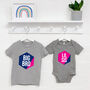 Geometric Brother And Sister Matching T Shirts, thumbnail 2 of 4