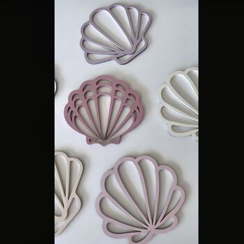 Set Of Six Seashell Shapes For Wall Decor, 4 of 9