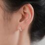 Sterling Silver Foil Textured Hoop Earrings, thumbnail 2 of 10