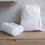 Personalised White Cotton Travel Laundry Bag Organiser, thumbnail 6 of 8