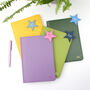 Personalised Leather Notebook And Star Bookmark Set, thumbnail 1 of 6