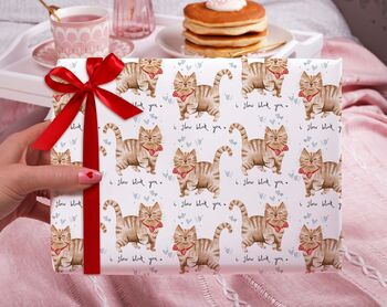 Three Sheets Of Anniversary Cat Wrapping Paper, 2 of 2