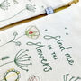 'Find Me In The Flowers' Embroidered Linen Banner, thumbnail 3 of 3