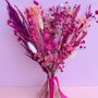Cerise Dried Flower Arrangement With Babies Breath And Pampas, thumbnail 3 of 6