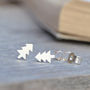 Christmas Tree Earring Studs In Sterling Silver, thumbnail 2 of 2