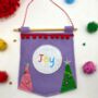 Purple Joy Christmas Banner/Pendant, thumbnail 1 of 10