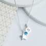Girl's Personalised Silver Star Birthstone Necklace, thumbnail 2 of 9