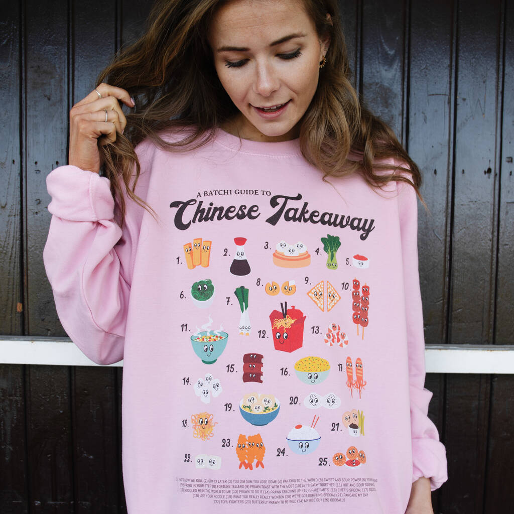 Chinese Takeaway Guide Women’s Graphic Sweatshirt, 1 of 3