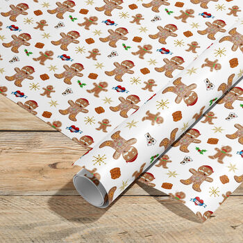 Punk Tattoo Gingerbread Wrapping Paper Roll Or Folded, 3 of 3