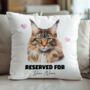 Personalised Maine Coon Cat Reserved For Cushion Cover, thumbnail 2 of 2