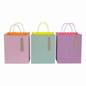 Pastel And Neon Gift Bags Set Of Three, 2 of 2