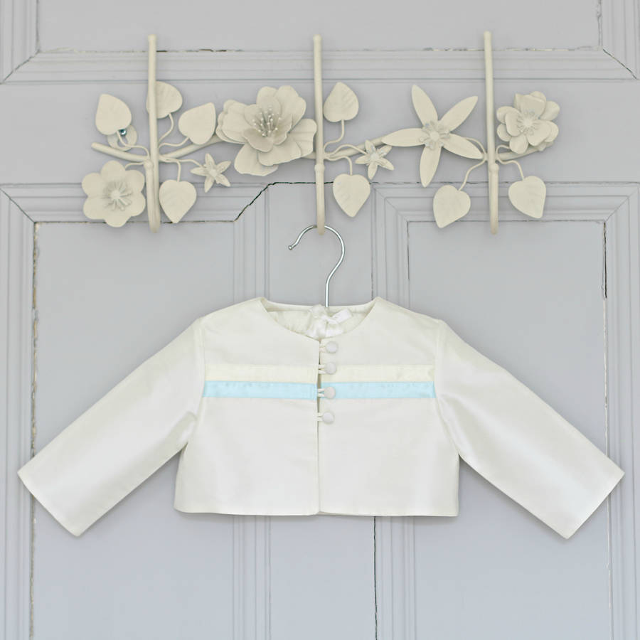 Harry Boys Ivory Or White Silk Christening Jacket