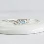 Hinged Sterling Silver Blue Topaz Leaf Bangle, thumbnail 2 of 9