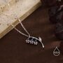 Enamel Bluebell Flower Pendant Necklace In Sterling Silver, thumbnail 6 of 12