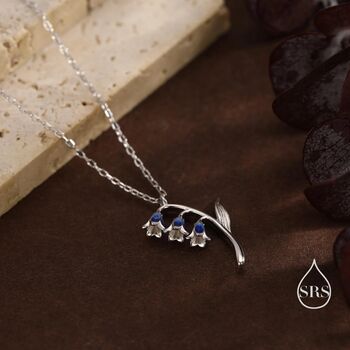 Enamel Bluebell Flower Pendant Necklace In Sterling Silver, 6 of 12