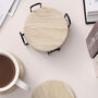 Set Of Six Wood Effect Ceramic Coasters, thumbnail 1 of 4