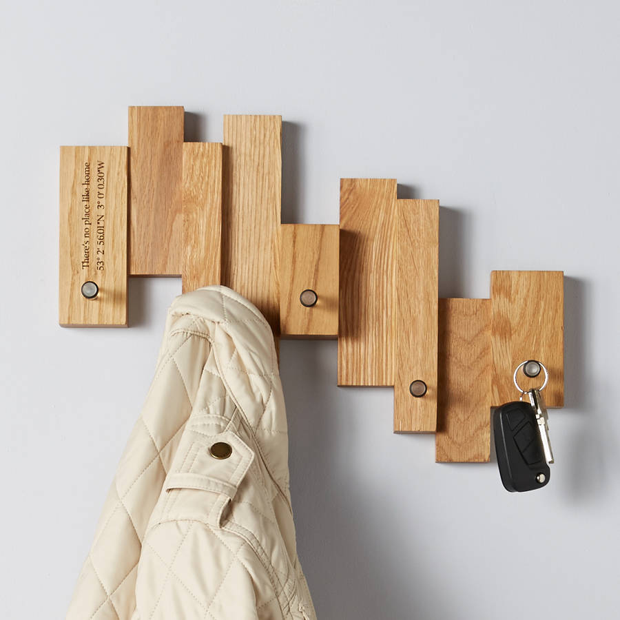 Personalised Oak Blocks Coat Rack, 1 of 8