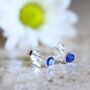 Sterling Silver September Birthstone Beaded Stretch Bracelet, thumbnail 3 of 5