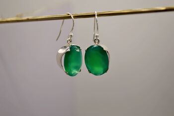 Green Onyx Silver Earrings, 12 of 12