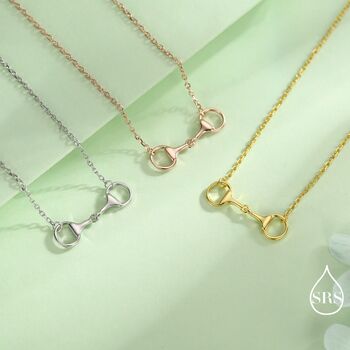Snaffle Bit Necklace In Sterling Silver, 6 of 12